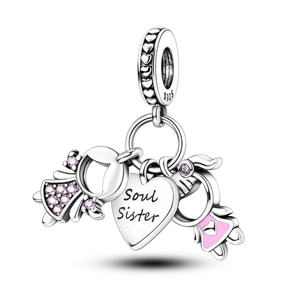 Neue 2025 925 Sterling Silber Charms Perlen Liebe Herz Rosa Original Charm Anhänger Fit Charm Armbänder DIY Schmuck Geburtstag Geschenk