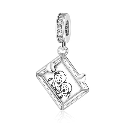 Funkelnde Edelsteinperlen aus 925er-Sterlingsilber mit eingelegten Edelsteinen und baumelnder Charm mit unendlichem Knoten, passend für Schlangenarmband, Boutique-Halskette, schönes Geschenk