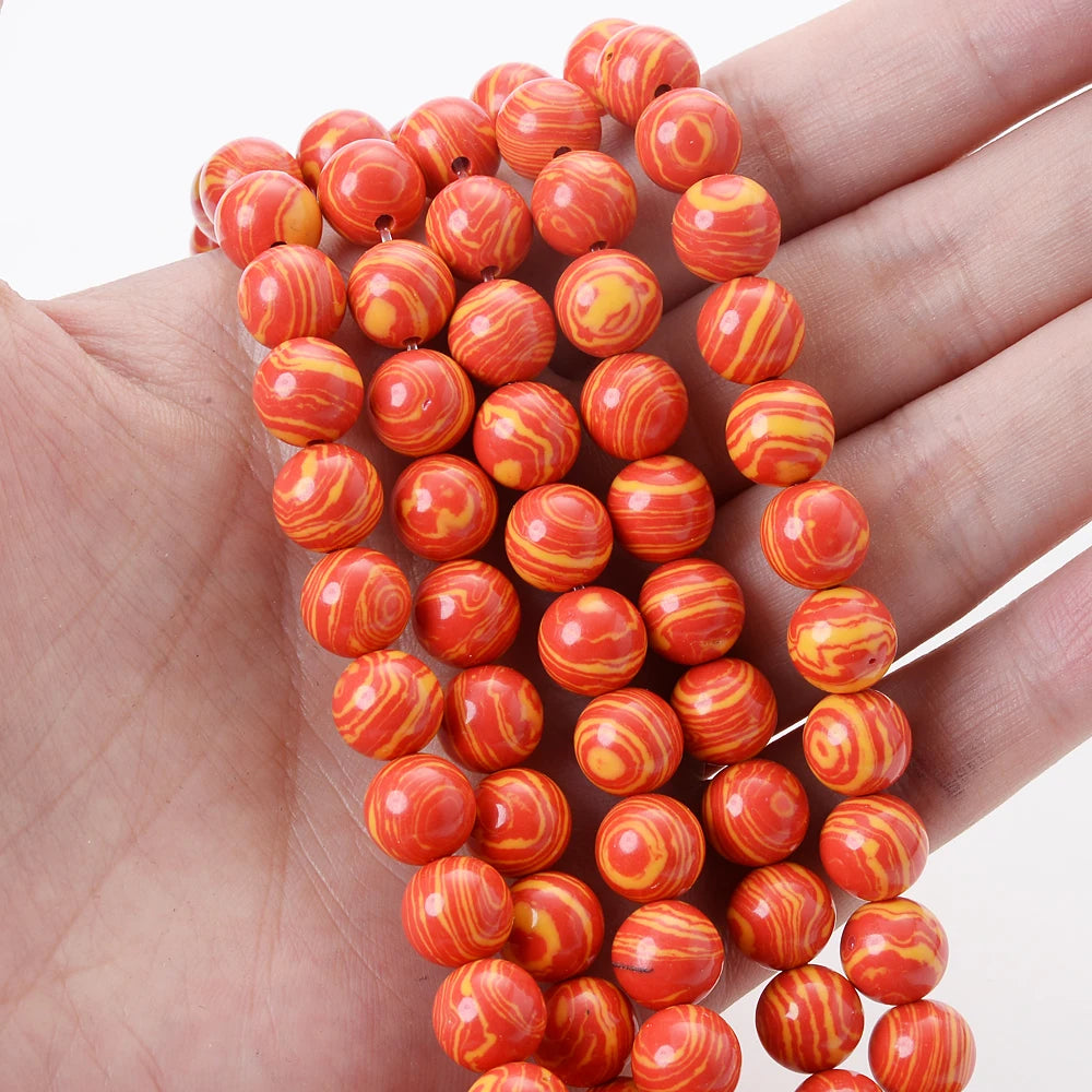 Natürliche rote Koralle Amazonit Türkise Achate Stein Runde lose Perlen für Schmuckherstellung DIY Armband Halskette handgemachte Handwerk