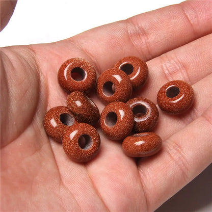 Natürliche Stein Große Loch Perle Anhänger Abacus Form Schmuck Zubehör Natürliche Quarz Jade Opal Charme Für Die Herstellung DIY Ohrring
