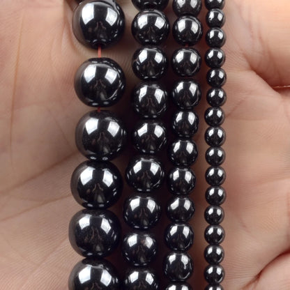 Natürliche Stein Perlen 6 8 10 12mm Schwarz Gold Farbe Linie Achate Runde Perlen Für Schmuck Machen DIY handgemachte Armband Halskette 15''