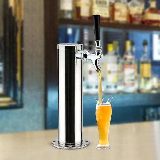 Bierturm mit Zapfhahn, Edelstahl-Biersäule, Zapfanlage mit Zapfhahn und Schlauch, Bier-Kegerator zum Trinken, für Party, Bar, Zuhause, neu