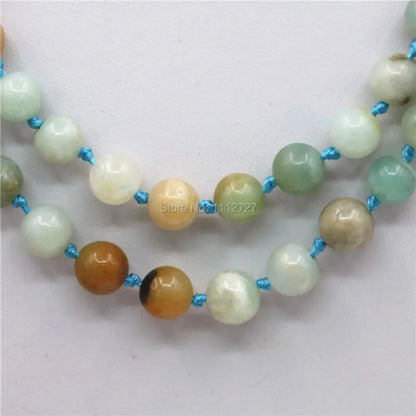 8 mm runde natürliche Amazonit-Achat-Perlen-Halskette, Kette für Mädchen, Weihnachtsgeschenke, Damenschmuck, halbfertiger Stein, 91,4 cm