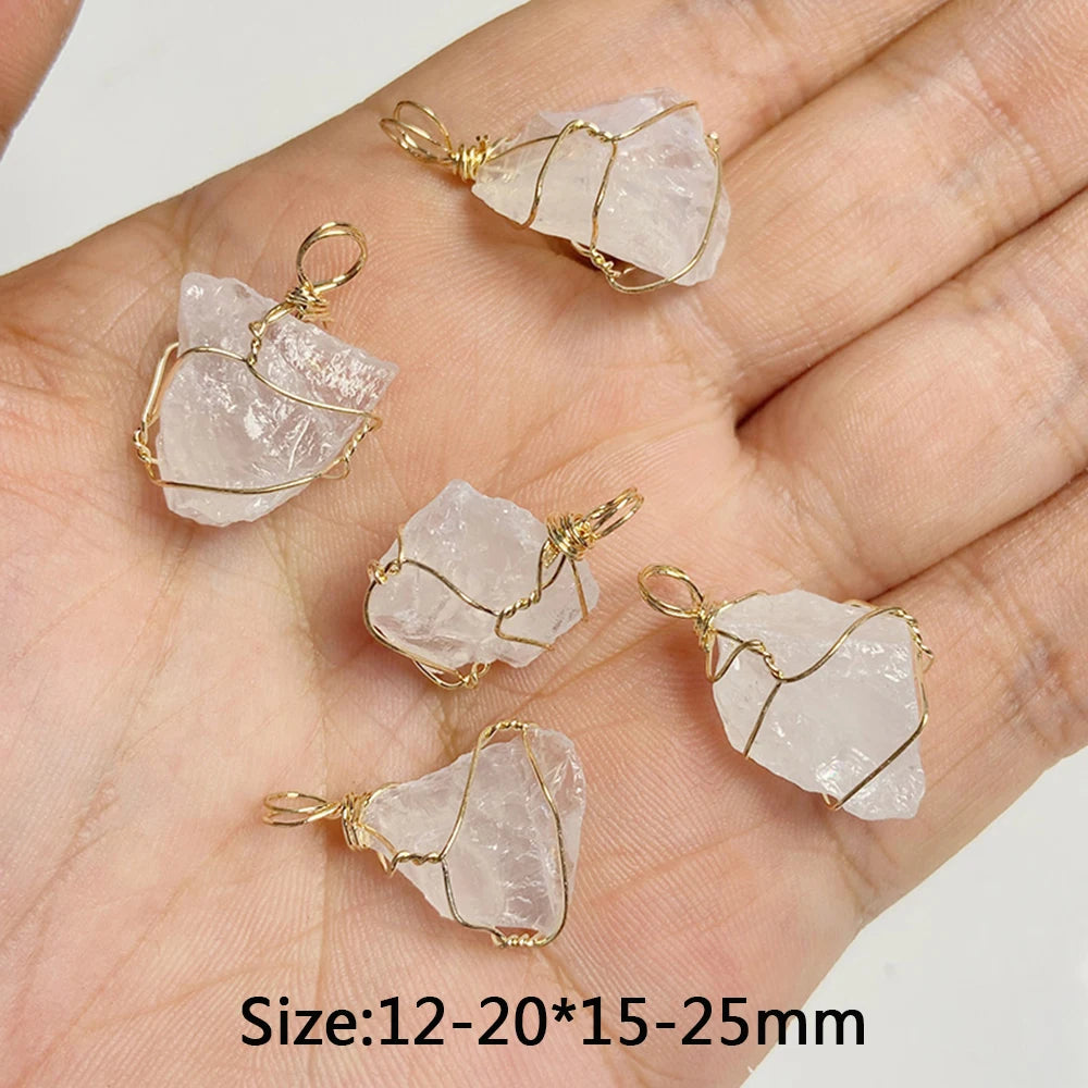 5 stücke Natürlichen Rauhen Stein Anhänger Unregelmäßige Form Healing Amethysten Labradorit Agat Quarz Anhänger Für DIY Handgemachte Halskette