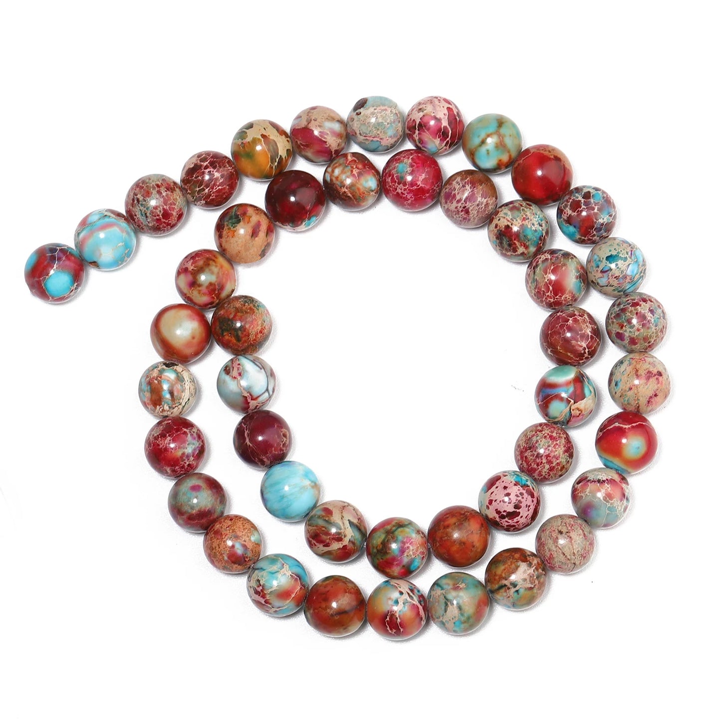 4/6/8/10mm Naturstein Meeressediment Imperial Jaspis Runde Lose Perlen für Schmuck Machen Handarbeiten diy Charms Armband 15''