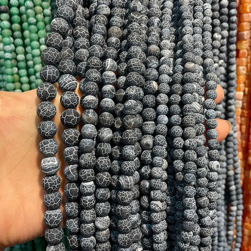 Großhandel Schwarz Onyx Achat Runde Naturstein Perlen Für Schmuck Machen DIY Armband Halskette Charms 4/6/8/10/12/mm Strang 15''