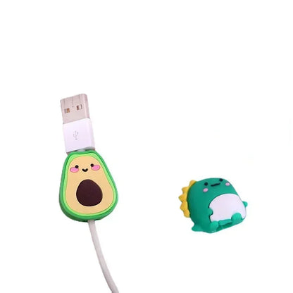 Dinosaurier Avocado Obst Ladegerät Kabelwickler Cartoon Datenleitung Kabel Kabelschutz für iPhone Kabel Ladegerät Schutz