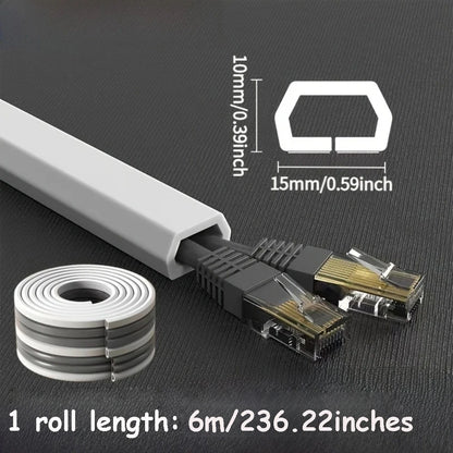 1 Rolle langer, selbstklebender Kabelschutz, Kabelabdeckung für Kabel an Wänden, Böden, aus PVC-Material, einfache Installation