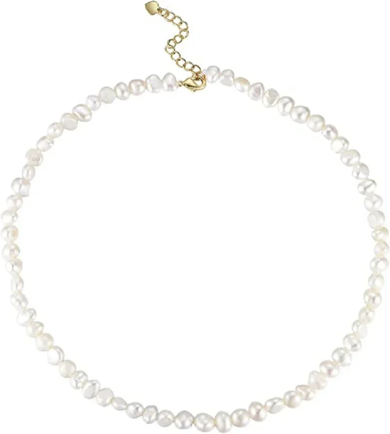 Echte natürliche barocke Süßwasserperlen-Halskette für Frauen und Mädchen, Geschenk, beliebte AA 5–6 mm, 8–9 mm Perlenschmuck-Halskette
