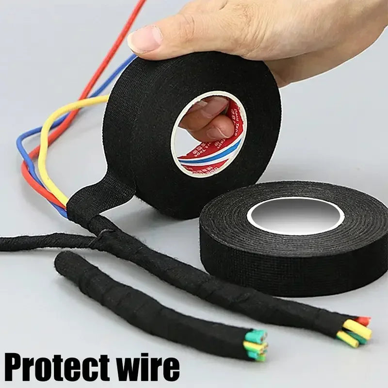 15–60 m elektrisch isolierendes Klebeband, hitzebeständiges Kabelbaum-Klebeband, Kabelbaum-Schutz für Autokabelbäume, wasserdichtes Klebeband, 9–50 mm