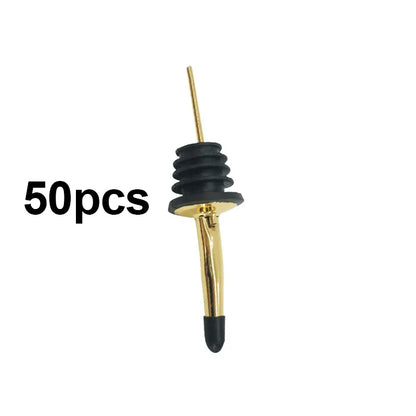50Pcs Weinausgießer mit Gummi Staub Kappen Edelstahl Alkohol Dispenser Liquor Tüllen Flasche Ausgießer