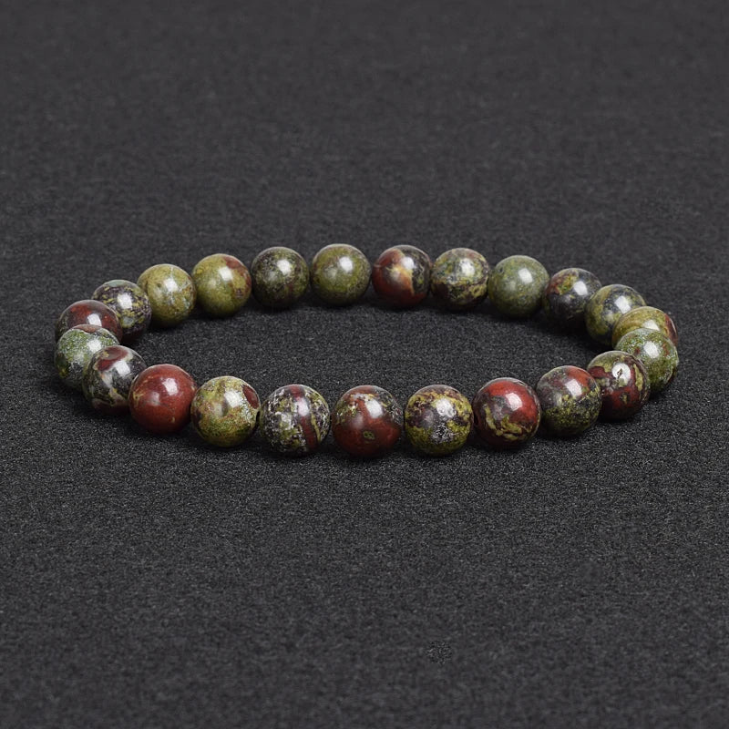 Genuine natural stone bracelet: Apatite, Lapis Lazuli, Agate, Crystal, Tiger's Eye. High-quality gemstone bead bracelet. Men's jewelry bangle.
