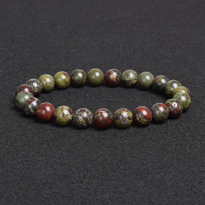 Genuine natural stone bracelet: Apatite, Lapis Lazuli, Agate, Crystal, Tiger's Eye. High-quality gemstone bead bracelet. Men's jewelry bangle.