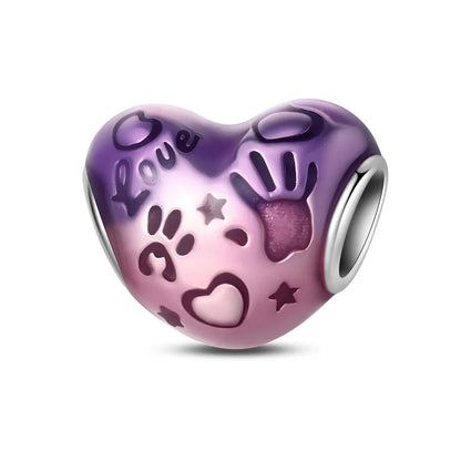 Lila Serie 925 Sterling Silber Traubenblüten Weinflasche Lebensbaum Tulpen Schnur-Dekoration Passend für DIY Armband Halskette Geschenk