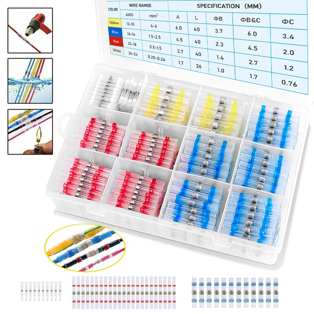 Löt dichtung draht verbinder-Schrumpflöt-Stoß verbinder Löt-Steckverbinder-Kit für Kfz-Marine isoliert