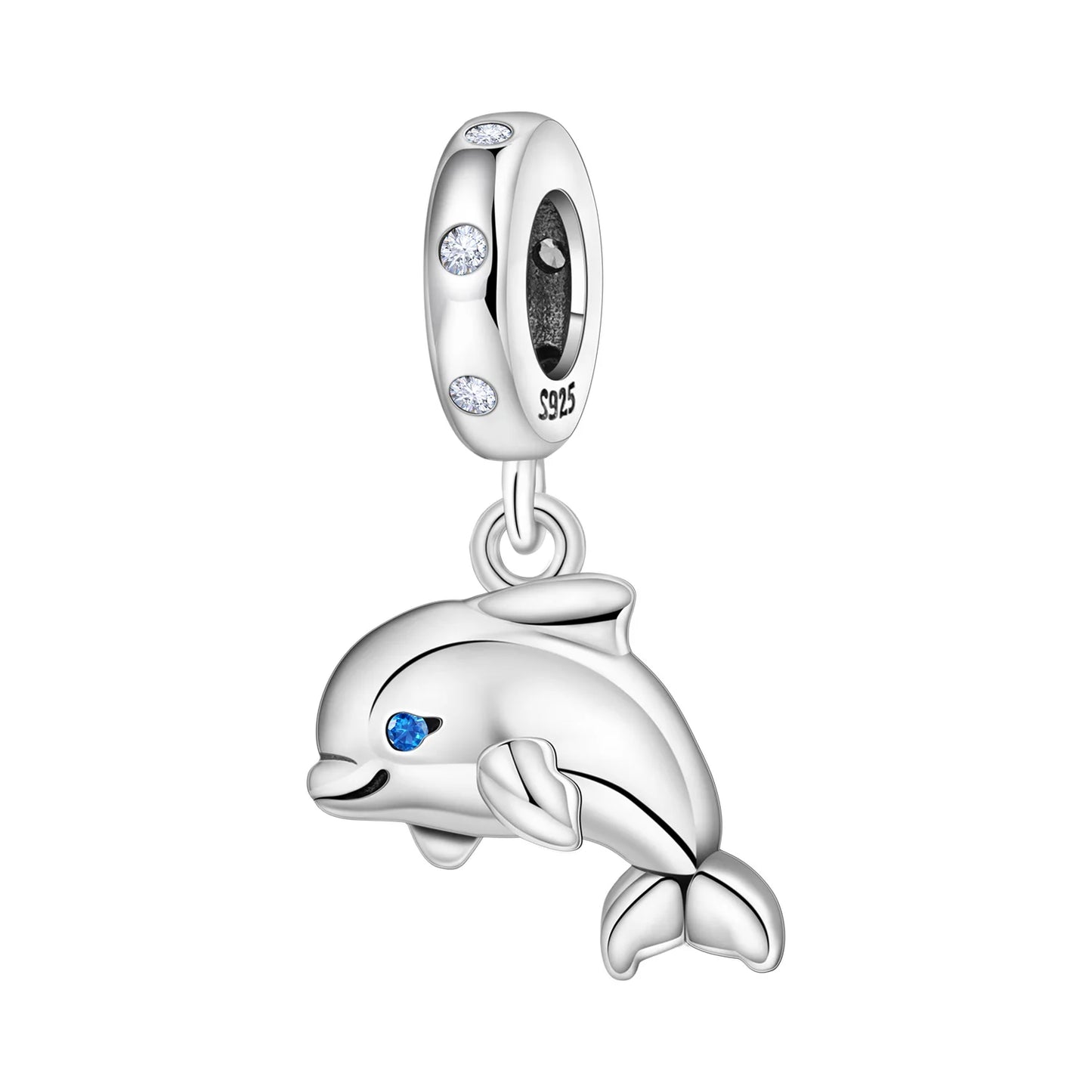 Blauer Charm, 925er Sterlingsilber, Ozeanperlen, Betta-Fisch-Anhänger, Geburtstagsfeier, Geschenk für Frauen, Armband, Halskette, DIY-Perlen, Schmuck