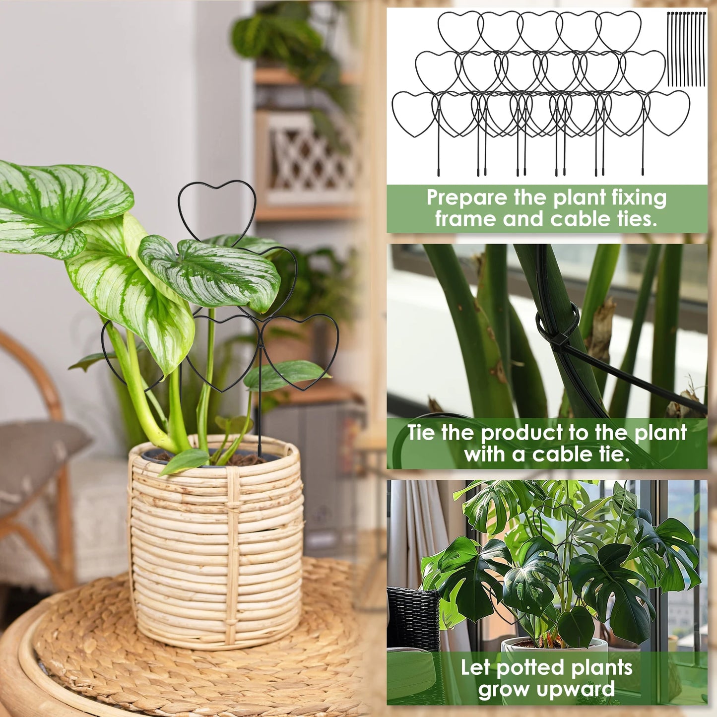 3/5Pcs Metall Garten Spalier Stapelbare Anlage Klettern Spalier Indoor Outdoor Garten Topf Racks Gartenarbeit Zubehör für Topf