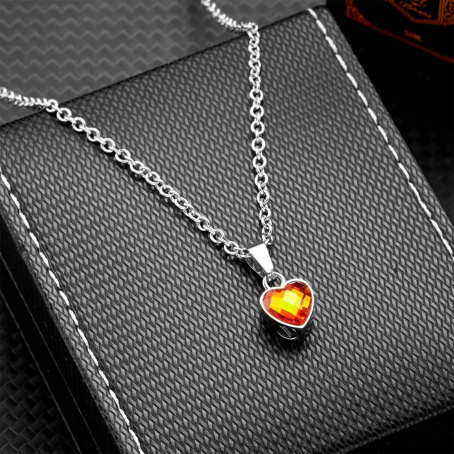 Herz-Urnen-Halskette aus Edelstahl mit Geburtsstein – Urnen-Schmuck für menschliche Asche, Andenken-Urnen-Schmuck