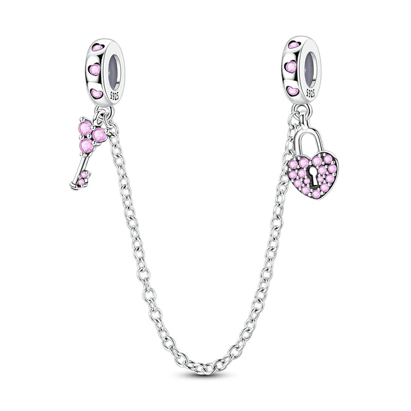 Sicherheitskette Libelle Schmetterling 925er Sterlingsilber Original Marienkäfer Kolibri Charm DIY Schmuckherstellung für Armband Armreif