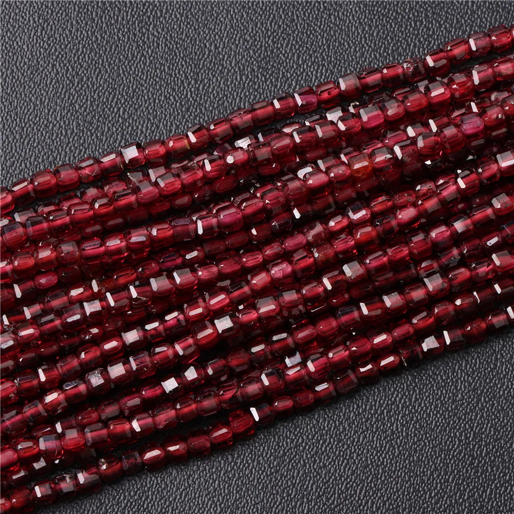 Heiße Natürliche Facettierte Stein Perle 2-3mm Kleine Quadratische Quarz Granat Glas Cube Lose Perlen Für Schmuck Machen hand Zubehör
