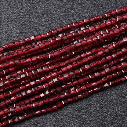 Heiße Natürliche Facettierte Stein Perle 2-3mm Kleine Quadratische Quarz Granat Glas Cube Lose Perlen Für Schmuck Machen hand Zubehör