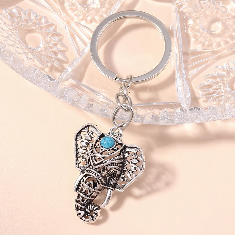 Retro Truthahn Glück bösen Blick Schlüssel bund Edelstein Kristall Schlüssel ring Anhänger für Auto Schlüssel halter Handtasche Dekor DIY Schmuck Geschenke