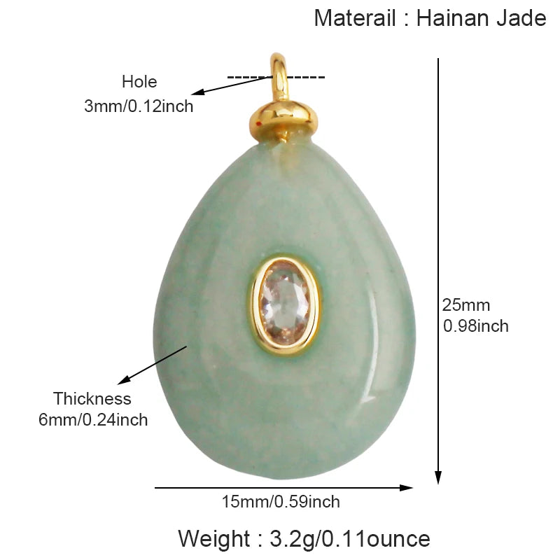 Jade Achat Amethyst Amazonit Wasser Gras Lapis Lazuli Charm Anhänger, 18K echt vergoldet Schmuck für Halskette Handwerk Herstellung S79