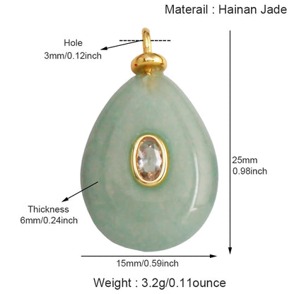 Jade Achat Amethyst Amazonit Wasser Gras Lapis Lazuli Charm Anhänger, 18K echt vergoldet Schmuck für Halskette Handwerk Herstellung S79