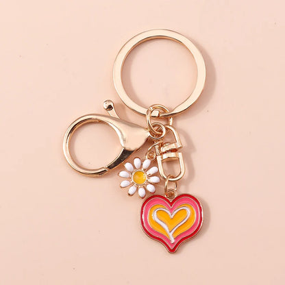 Schöne Bunte Herz Keychain Liebe Schlüsselanhänger Valentinstag Geschenk Schlüssel Ketten für Frauen Mädchen Auto Schlüssel Handtasche Schmuck Zubehör