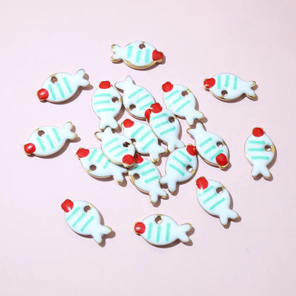 20 Stück 10x6mm Edelstahl Emaille Fisch Charms Anhänger niedlich klein Edelstahl DIY Schmuck Herstellung Zubehör Ergebnisse