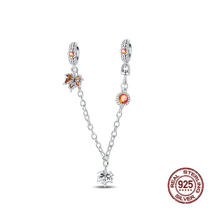 Herbst Neue 925 Sterling Silber Braun Maple Leaf Kürbis Biene Charms Bead Fit 3mm 925 Original Armbänder DIY schmuck Warmes Geschenk