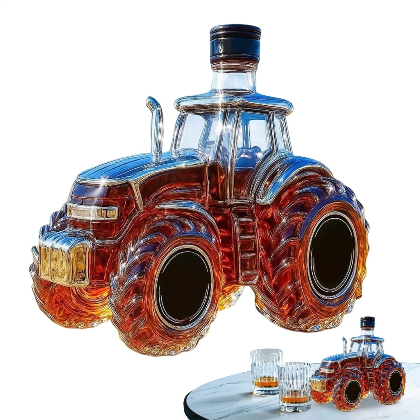 Whiskyflasche, 300 ml, Traktorform, Alkoholspender, Wodka, Whiskyflaschenbehälter für Bourbon, Getränke, Getränke, Familie