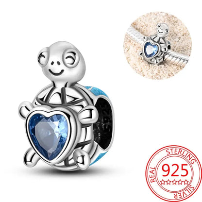 Exquisiter kleiner Affe aus 925er-Sterlingsilber, umarmender roter Herz-Anhänger, passend für Armbänder, Halsketten, Party-Paarung mit handgefertigten Geschenken