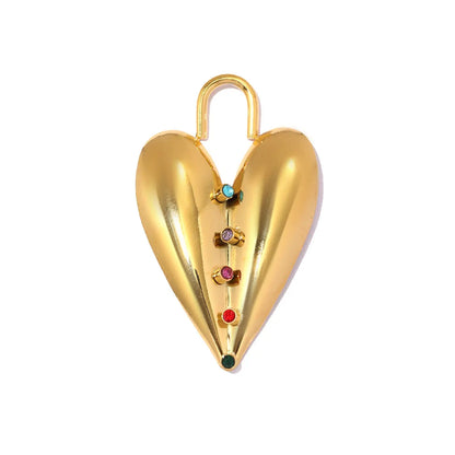 3 Stück/Set Modische Edelstahl Rosen-Blumen DIY Ohrring-Anhänger Herzförmige Halsketten-Anhänger Damen Böser-Blick-Schmuck Großhandel