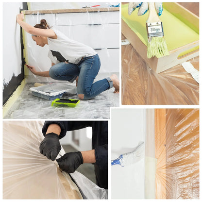 1/2/3 Rollen vorgeklebte Abdeckfolie, Kunststofffolie, Kfz-Malerei, Abdeckung, Washi-Tape, Maler, Kunststoff-Tropfentuch