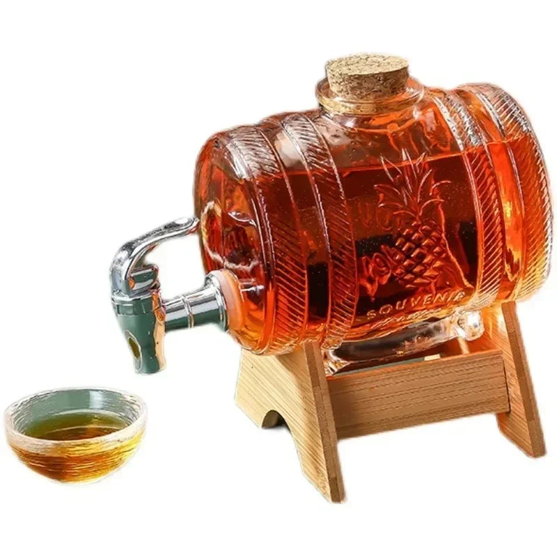 1l Glas Weinfass Alkohol und Honig Vorrats behälter mit Basis Haus und Bar liefert