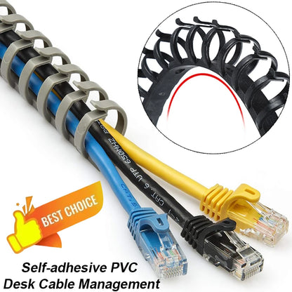 Kabel-Raceway-Organizer, Wire Hider, selbstklebendes Verkabelungsmanagement unter dem Schreibtischen-Tablett, Kanal-PVC-Verkabelungskanäle, Kabelschutz