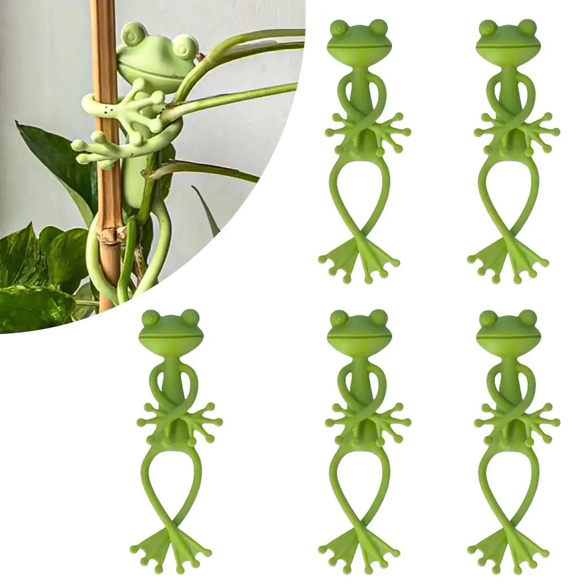 1/3/5 Stück Frosch-Pflanzenhalter, niedliche Blumentopf-Klemme, Pflanzen-Kletterhilfe, Garten-Pflanzstab-Deko