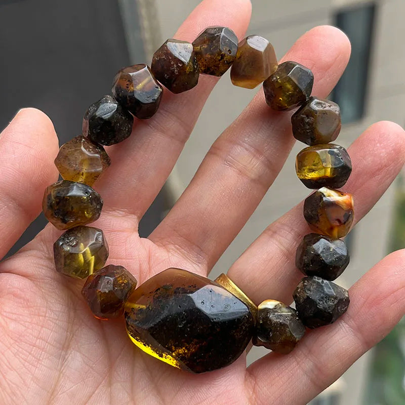 Natürliche Bernstein-Armbänder als Geschenk, einzigartige coole schwarze Perlen, original medizinischer Spezialstein, 2026, neuer Diy-Heilschmuck im Großhandel