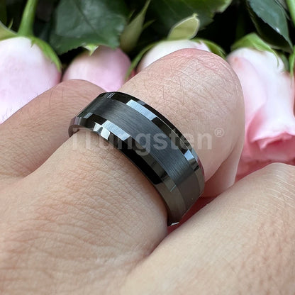 iTungsten 6mm 8mm Wolframkarbid-Fingerring für Herren und Damen, Verlobung, Ehering, Modeschmuck, I Love You, graviert, bequeme Passform