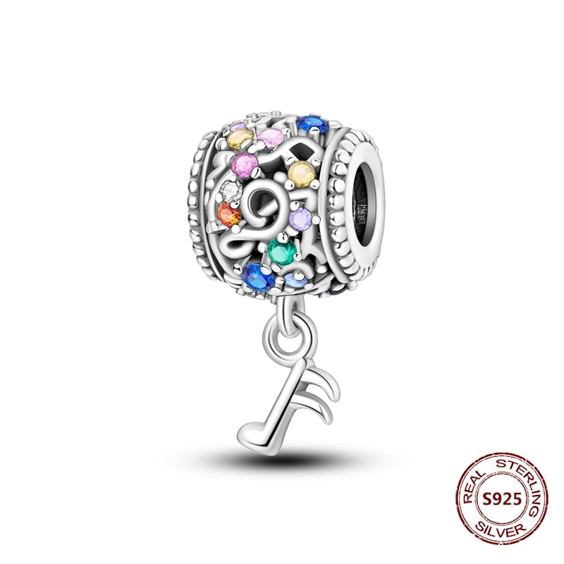 Gelber Sonnenblumen-Charm aus 925er Silber, Original-Zirkon, Kolibri, Einhorn-Charms, passend für Armbänder, DIY-Schmuck für Frauen, Hochzeitsgeschenk