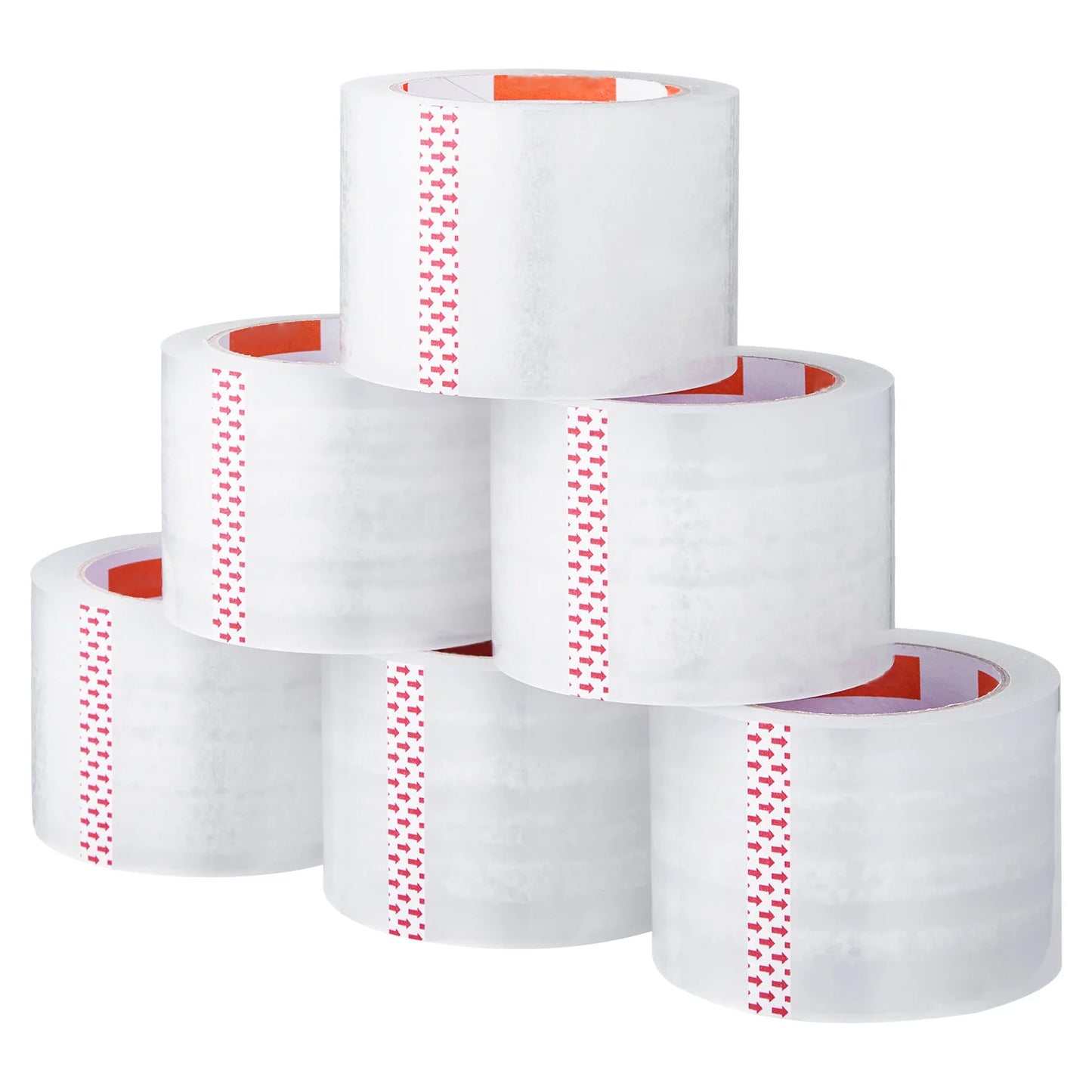 SucceBuy 6/24 Rollen 7,6 cm 70 m hochviskoses, transparentes Klebeband, transparentes Verpackungsband für Büroverpackungen, Expressverpackungen