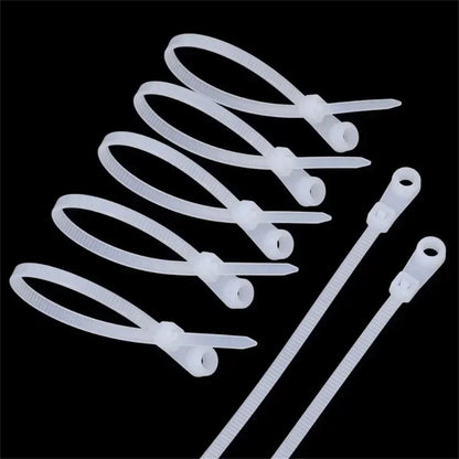 100/500 Stück Nylon-Kabelbinder mit Schraubenloch, vielseitig einsetzbar, verstellbar, selbstsichernde Kabelbinder, Organizer, Riemen, Befestigungsschlaufe