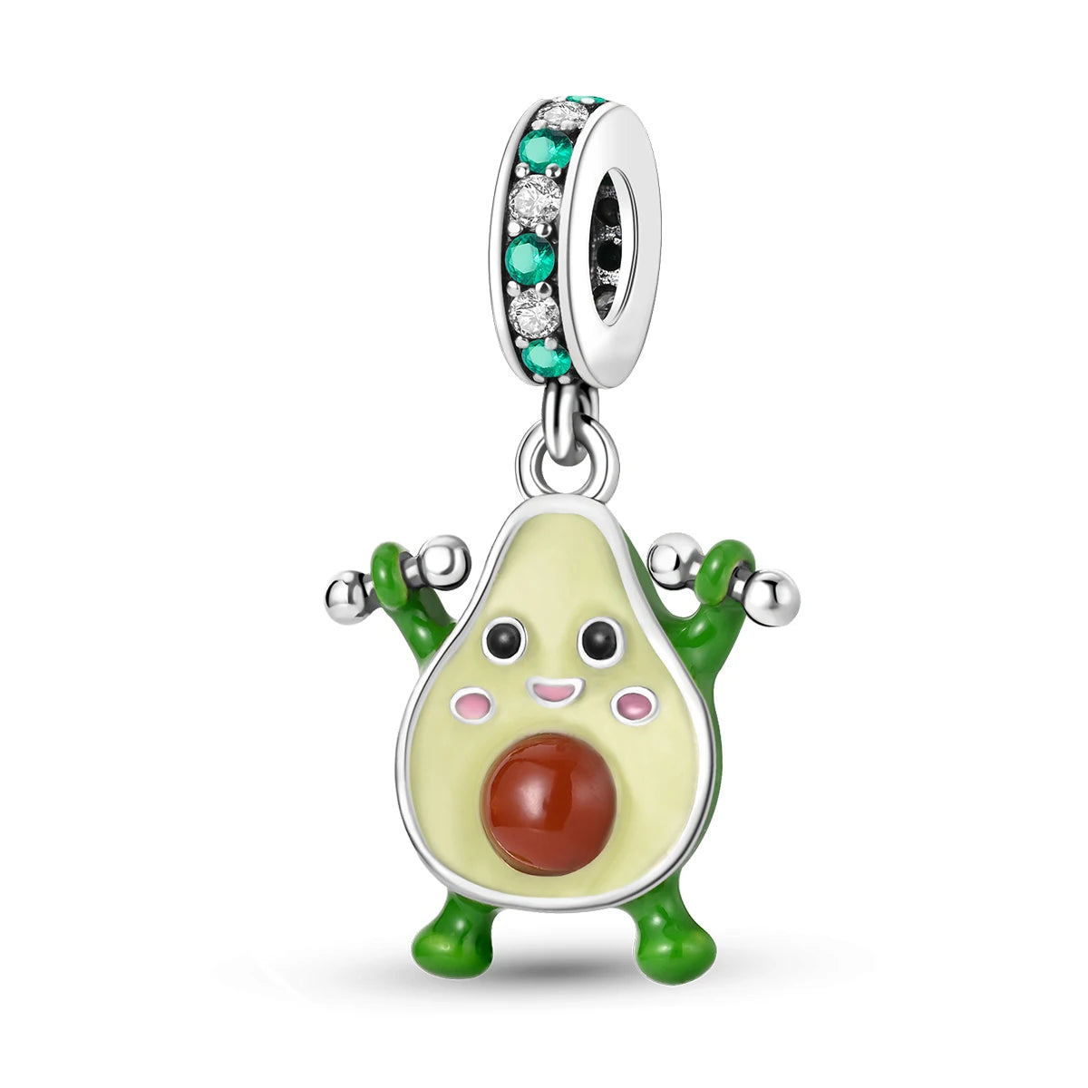 Obst-Charm-Perle aus 925er Silber, Erdbeere, Kirsche, Avocado-Anhänger, passend für Original-Armbänder, DIY-Modeschmuck