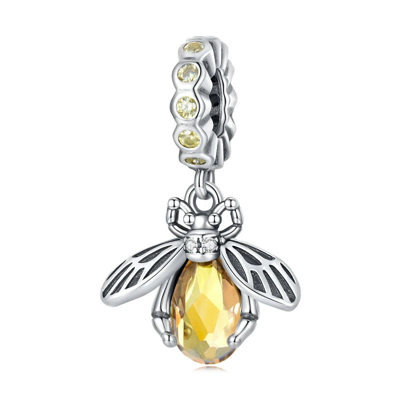 WOSTU Mode Frühjahr Serie Charms Perlen Echt 925 Sterling Silber Blume Vogel Pendent Fit Original-DIY Armband Halskette Schmuck