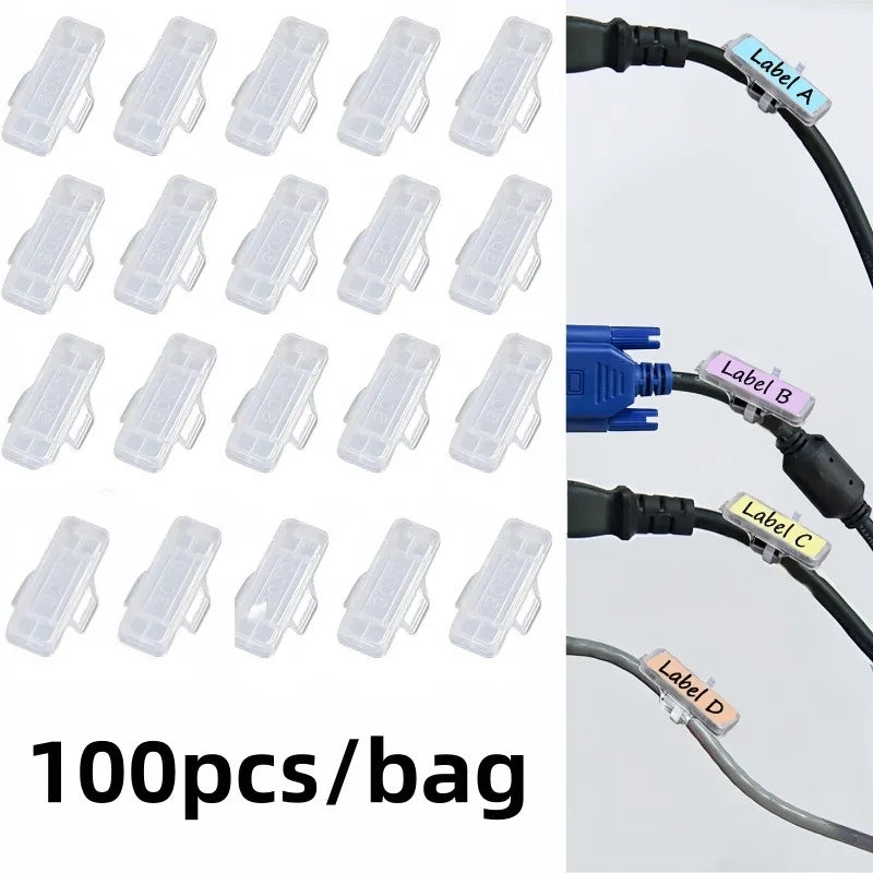 100PCS Kunststoff Wasserdichte Kabel Zeichen Karten Label Display Identifikation Box Kabelbinder Marker Tag Täglichen Werkzeug 3010 3020 4010 4020