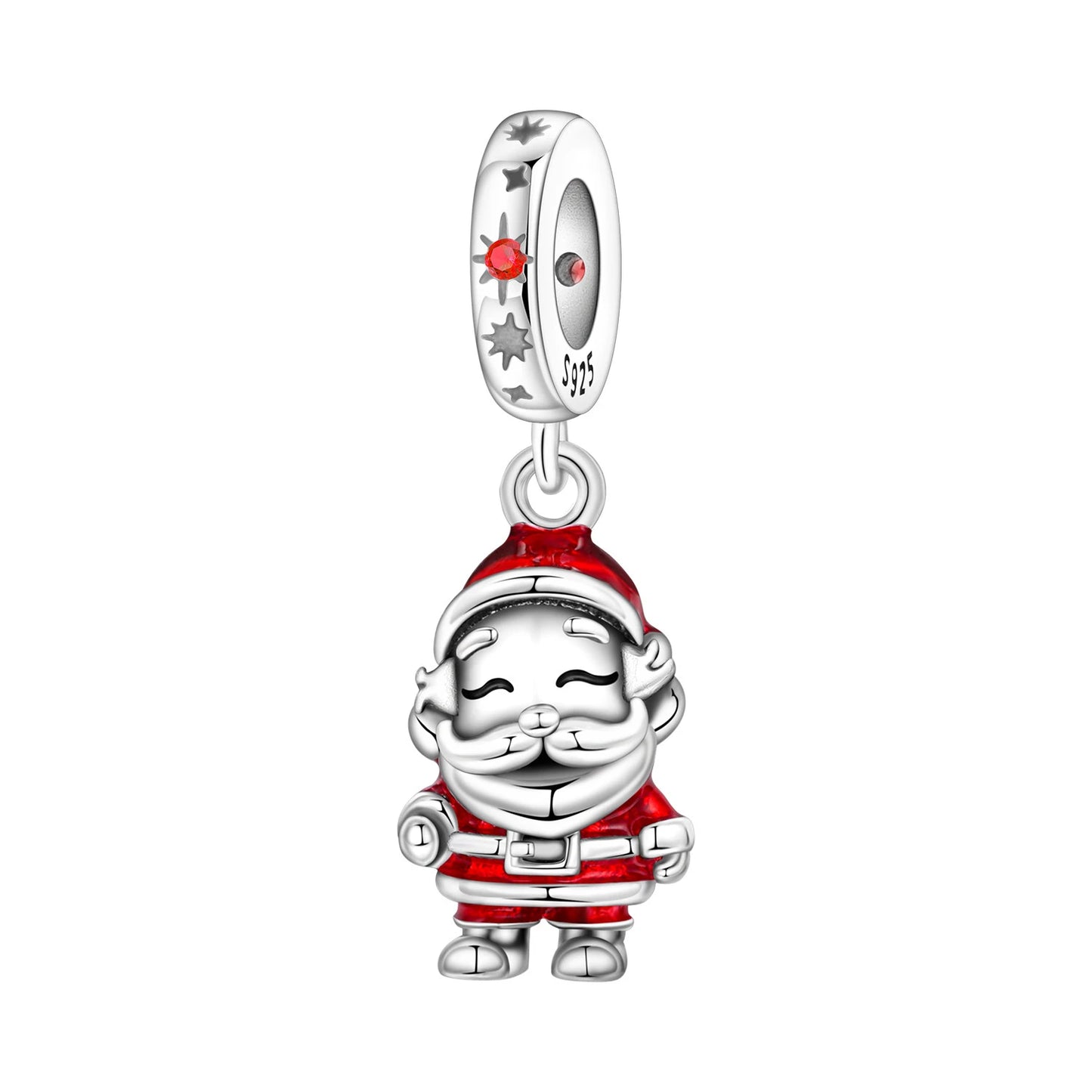 Frohe Weihnachten-Charm aus 925er-Sterlingsilber, Kiefernbaum, Weihnachtsmann, Schneehaus, passend für DIY-Armbänder, Halsketten, Urlaubs- und saisonale Geschenke