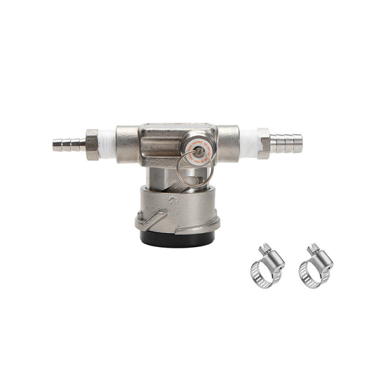 Komplett aus Edelstahl mit niedrigem Profil und platzsparendem PRV-Bierfass-Anschluss, D/S-System, 1/4 Zoll Stab, Bier aus 3/8 Zoll Stabgas