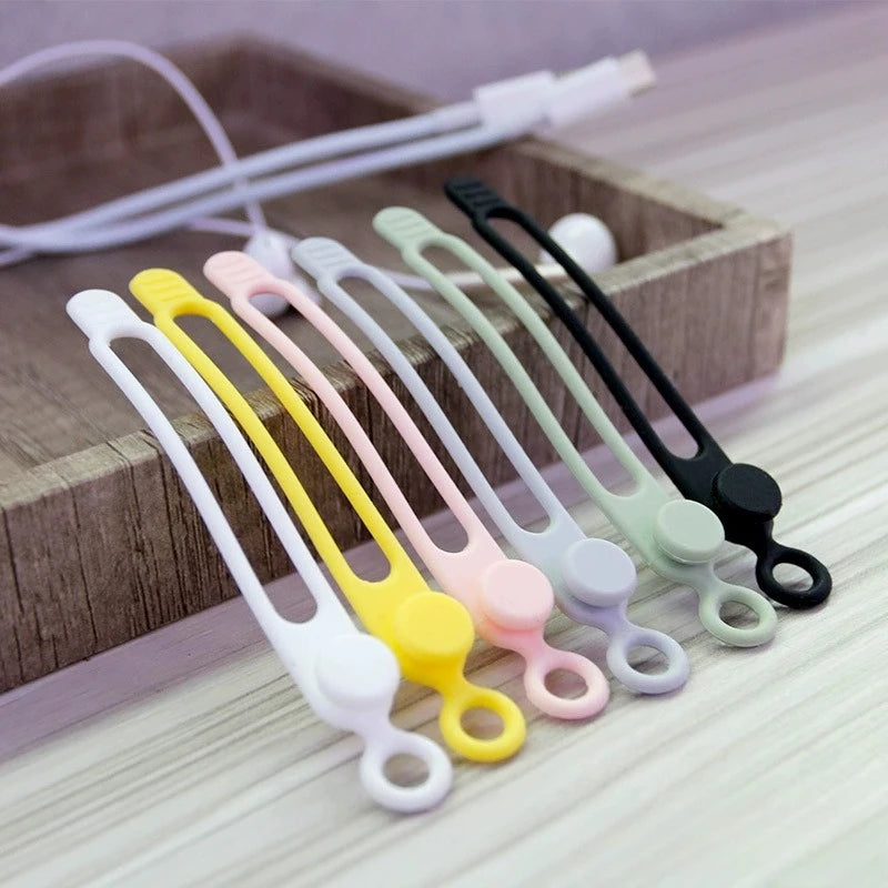 Wiederverwendbare selbstsichernde Silikon-Kabelbinder – bunter Kabel-Organizer für Reisen, Kabelwickel für Kopfhörer-Ladekabel, Schnürsenkel