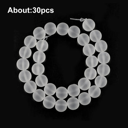 1 Strang weiße Milchglasperlen für die Schmuckherstellung, matte runde lose Perlen, DIY-Armband, Halskette, Bastelbedarf, 4/6/8/10/12 mm